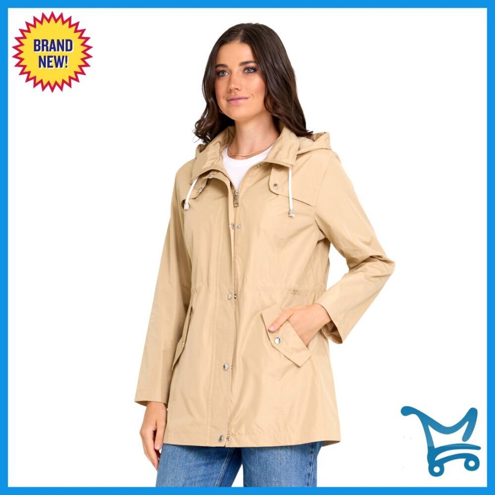 Waterproof Hooded Anorak Rain Jacket Lightweight Windbreaker Plus Size XS-3X
